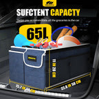 MIKKUPPA Car Trunk Organizer - 65L Collapsible Trunk Organizer with Lid, Sturdy Car Storage for SUV Auto Truck Van with Adjustable Straps and Non Slip Bottom (Blue)