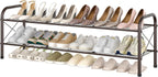 Hoctieon 2 Tier Shoe Rack for Closet, Shoe Rack FreeStanding, Entryway Shoe Shelf, Shoe Storage Organizer, Durable Mesh Style Shoe Rack, Space Save For Garage, Bedroom, Living Room, Wardrobe, Brown