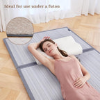 Zonli Japanese Tatami Mat, Foldable Floor Sleeping Pad Futon Mattress, Made from Natural Coconut Shell Fiber & Jute Fiber, Firm Traditional Floor Bed Queen 60"x80"
