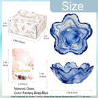 Gifts for Women Flower Jewelry Dish Ring Holder Dish Jewelry Tray Bathroom Vanity Organizer Blue Room Decor Aesthetic Nightstand Bedroom Decor Trinket Dish Small Friendship Wedding Birthday Gifts
