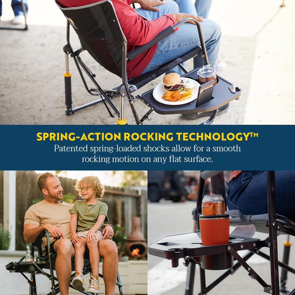 GCI Outdoor Freestyle Rocker XL with Side Table Camping Chair | Portable Fold...