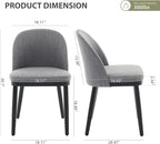 Wooden Dining Chairs Set of 6,Upholstered Kitchen Dining Room Chairs with Curved Backrest and Wood Leg,Modern Fabric Farmhouse Dinner Chair for Restaurant/Cafe,Grey