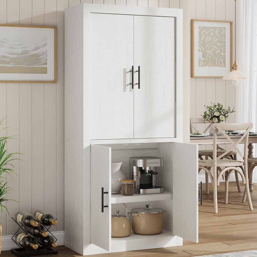 GarveeHome Kitchen Storage Pantry, Pantry Storage Cabinet with 4 Doors & ...