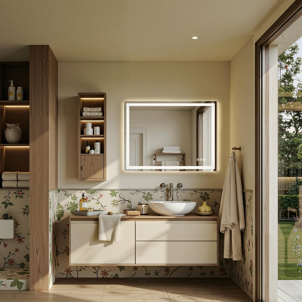 40"x30" LED Bathroom Mirror with Anti-Fog, Backlit & Front Ligh...