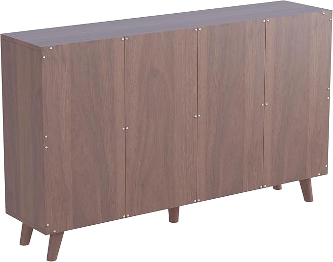 Cubby Shelf Bookcase with Doors - Wooden 8 Cubes Floor Standing Open Bookshel...