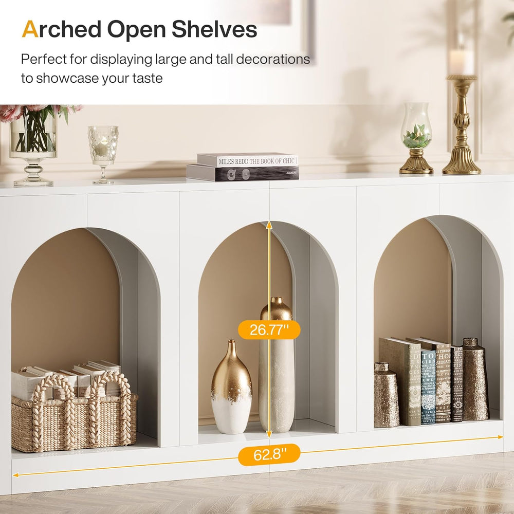 Tribesigns 70.9" White Console Table with Storage, Wood Entryway Entry T...
