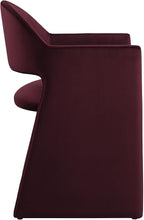 Modway Talia Performance Velvet Dining Armchair in Mulberry - Modern Curved Dining Chair with Open-Back - Stain-Resistant Velvet Barrel Chair - Living Room Accent Chair with Arms