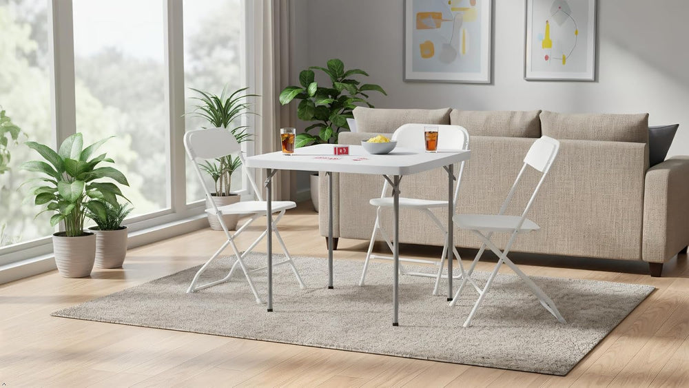 BTEXPERT 5 Piece Folding Card Table Portable and Chair Set, 34" Square F...
