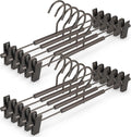 VWV 10-Pack Adjustable Women's Skirt and Pants Hangers, Durable, Space-Saving, Suitable for Jeans, Shorts, Underwear, Sports Bras (Matte Gunmetal)