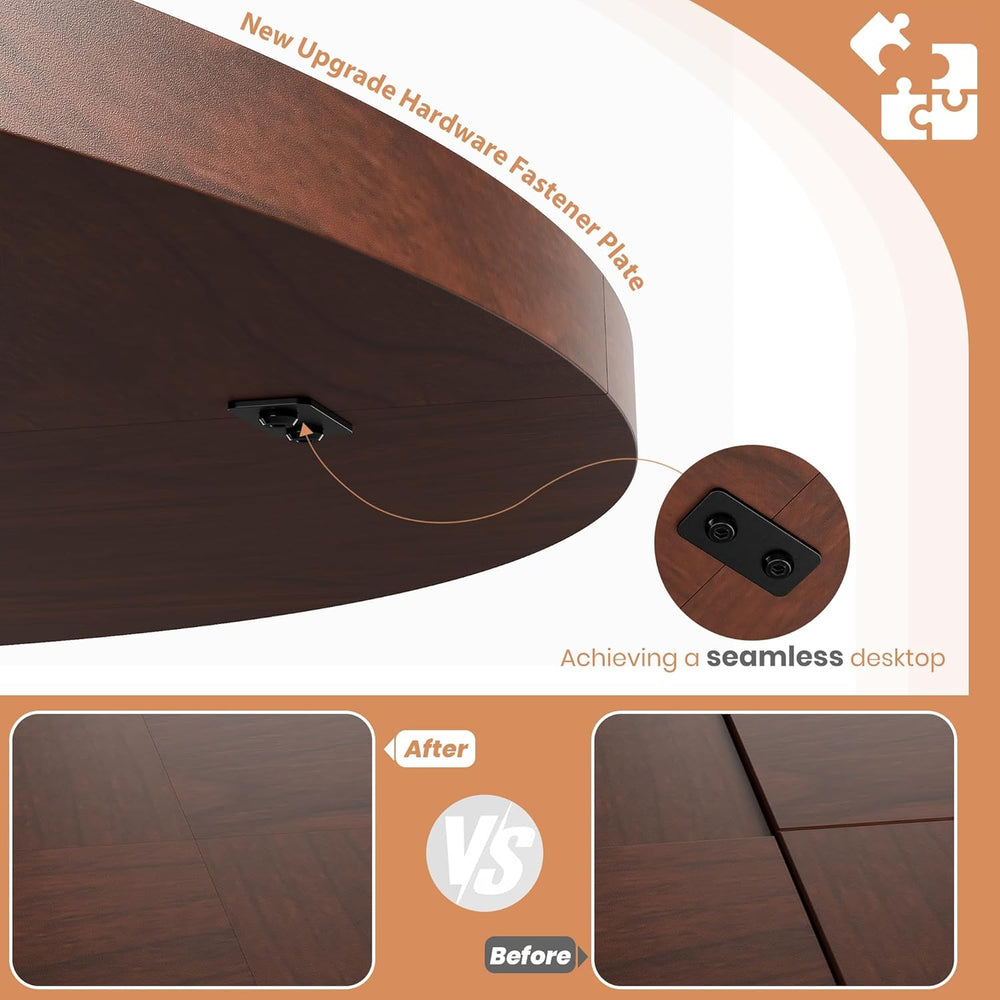 IDEALHOUSE Round Dining Table, 47" Kitchen Table for 4-6 People, Circle ...