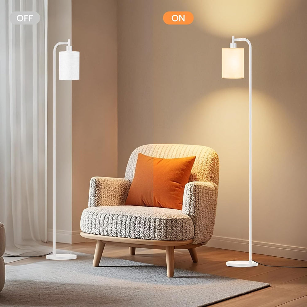 SIBRILLE Floor Lamp with Linen Shade, Dimmable Tall Standing Lamp with Remote...