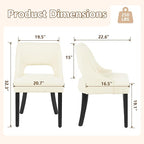 ClinQ Wooden Dining Chairs Set of 4, Modern Fabric Upholstered Kitchen Chairs Dining Chair, Mid Century Modern Chair for Dining Room, Farmhouse Kitchen Chairs for Kitchen Dining Room, Beige-Black Legs