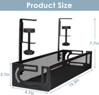 Under Desk Cable Management Tray, Cable Management Under Desk No Drill, Wire Management Tray with Clamp, Cord Organizer for Home Office, Black