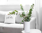 D'vine Dev 10 Inch Cylinder Vase, White Waterfall Textured Ceramic Flower Vase for Home Décor, VS-WF-B-2