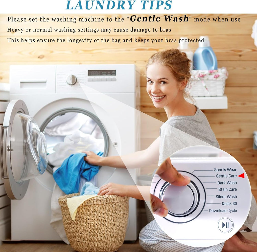 2 Pack Large Bra Laundry Bags for Washing Machine, Lingerie Bag for Washing Delicates Underwear Brassiere, Bra Washer Protector for Laundry (White 2 pack)