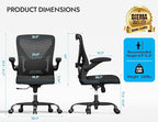 Ergonomic Office Chair - X-Shaped Computer Desk Chair Comfy, Gaming Chair, Office Chair with Lumbar Support, Mesh Office Chairs, Desk Chair for Long Hours(Black Orange)