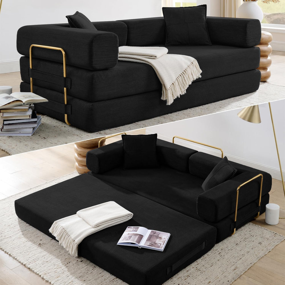 HANXIN 78 Inch Convertible Sleeper Sofa Bed, Folding Floor Mattress Couch wit...