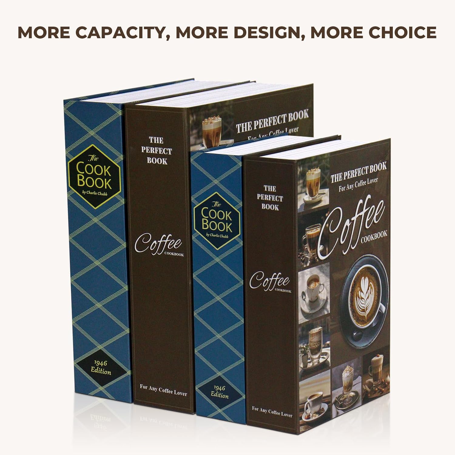 Diversion Safe Book Safe with Combination Lock, Hidden Safe (10.55 x 7.95 x 2.62 Inch) in Coffee Color, Steel Material, Waterproof and Fireproof with Fireproof Bag
