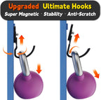 ULIBERMAGNET New Upgraded Extra Large Magnetic Hooks,2 Pack Heavy Duty Ultimate Magnetic Hooks for Metal Cabinet,Pegboard,Garage Shelve,Tool Shed,RV,Shipping Containers (Black/3.46inch)