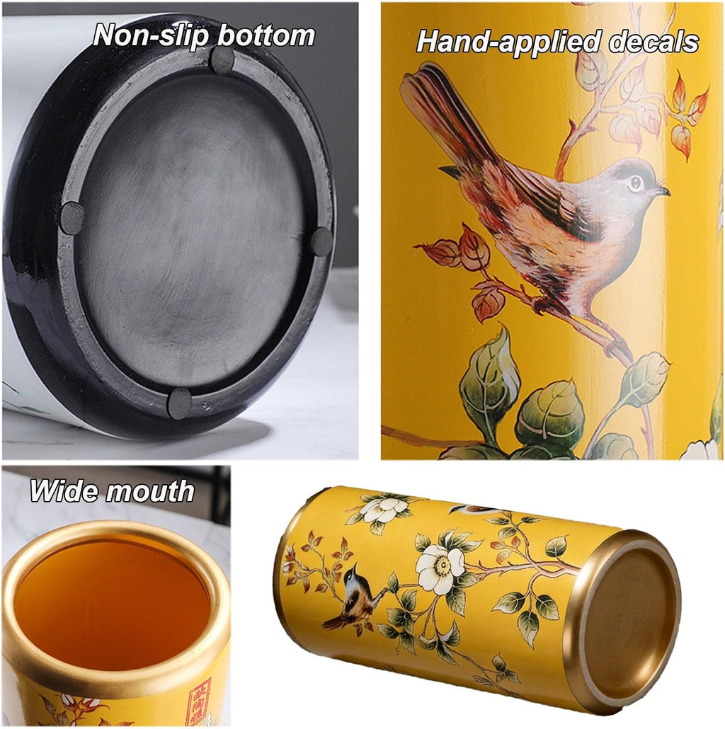 Ceramic Umbrella Holder, Walking Stick and Cane Stand, Home Decor Vase, Floor-Standing Umbrella Stand, Non-Slip Base, for Home, Office, Entryways, and Indoor Use