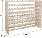 96 Bottle Modular Wine Rack Freestanding Floor Wine Holder, Stackable Wine Storage Rack Display Shelves, Solid Wood - Wobble-Free (96 Bottles)