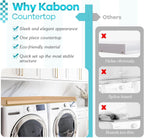 Kaboon Washer Dryer Countertop, Melamine Countertop with Edge Rails - 27.5" Depth x 54" Width Laundry Room Organization, Light Walnut