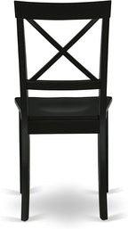 East West Furniture LGBO5-BLK-W 5 Piece Kitchen Table & Chairs Set Includes a Rectangle Dining Room Table with Butterfly Leaf and 4 Dining Chairs, 42x84 Inch, Black
