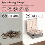 BEWISHOME 2-Layer Necklace Jewelry Box, Modern Style Necklace Storage, PU Leather Jewelry Box for Necklaces, Bracelet, Necklace Case for Women, Girls, Mom (Grey SSH31H)