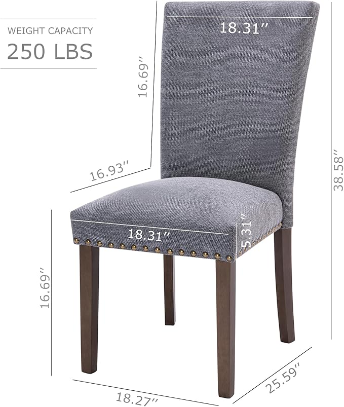 COLAMY Upholstered Parsons Dining Chairs Set of 4, Fabric Dining Room Kitchen...