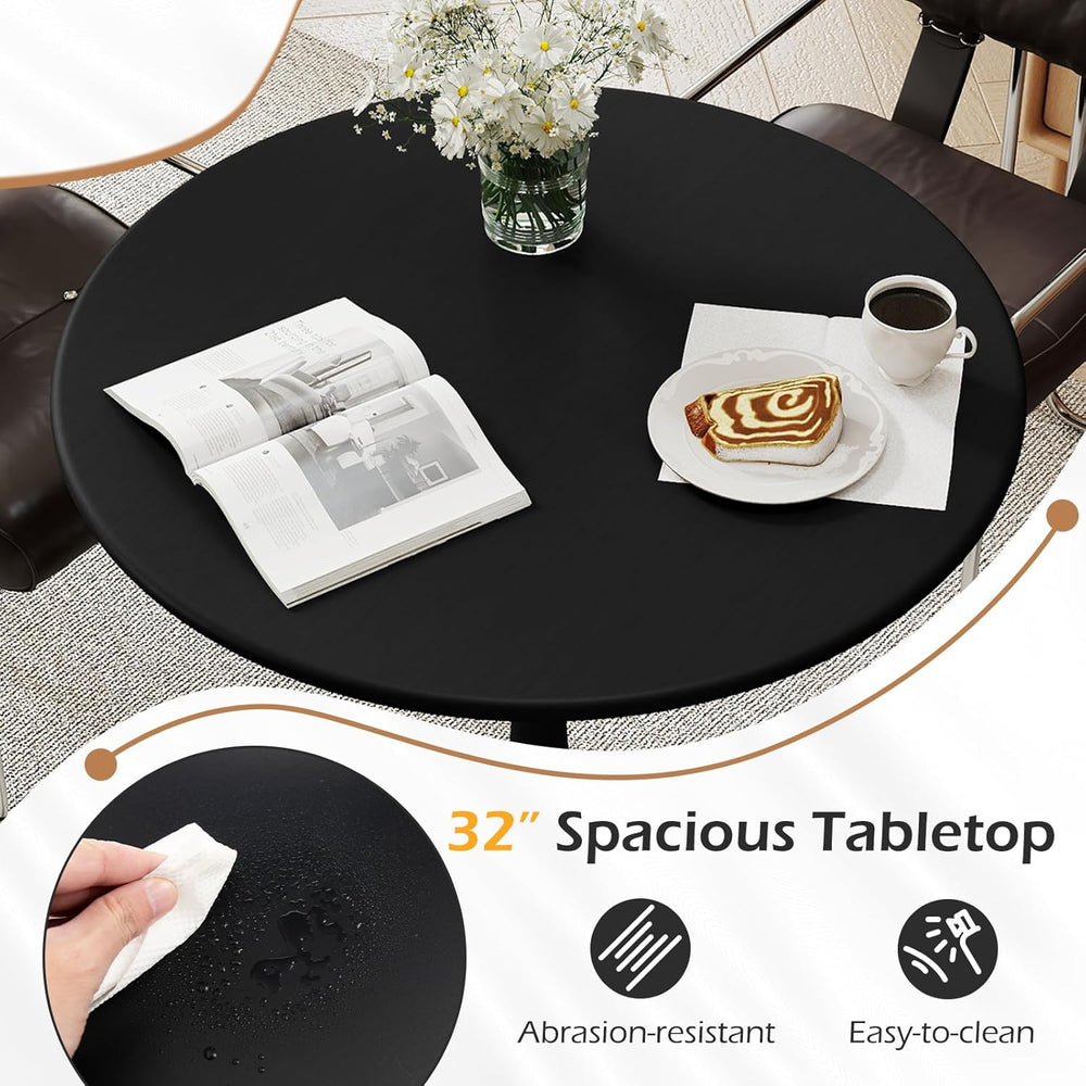 Tangkula Round Dining Table Set for 4, Kitchen Table Set with Seat & Soli...