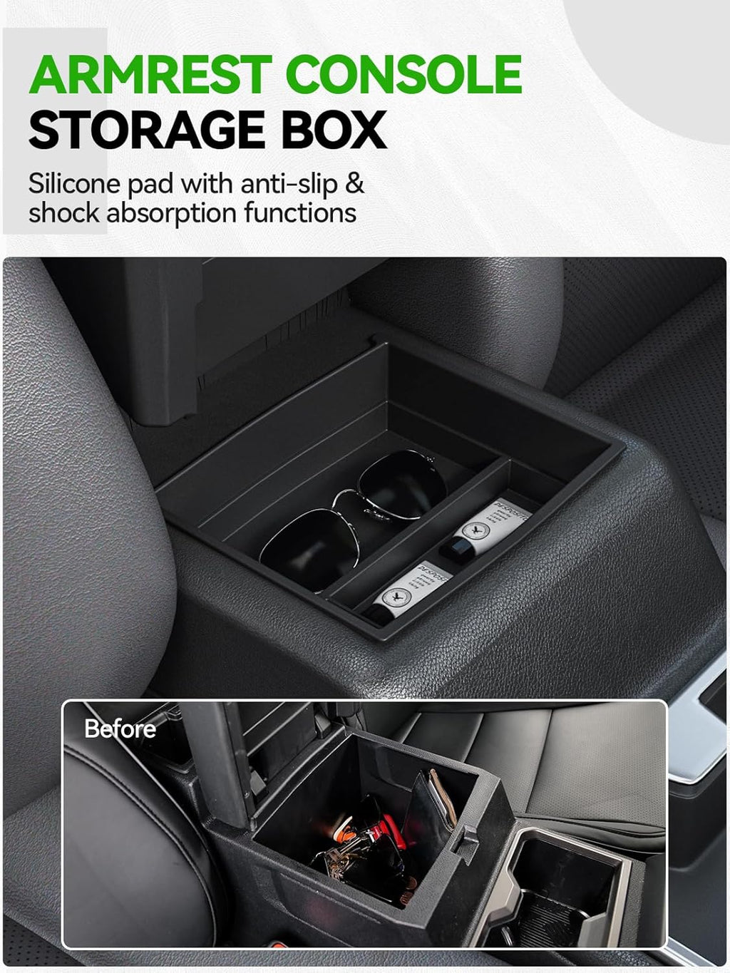 6PCS Center Console Organizer Tray for 2024 2025 Toyota Tacoma Accessories, Armrest Hidden Storage Box, Rear and Console Cup Holder Glove and Armrest Storage Box with Insert Divider for Toyota Tacoma