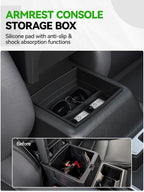 6PCS Center Console Organizer Tray for 2024 2025 Toyota Tacoma Accessories, Armrest Hidden Storage Box, Rear and Console Cup Holder Glove and Armrest Storage Box with Insert Divider for Toyota Tacoma