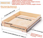 26''W x 21''D x 3''H Pull Out Cabinet Drawer Soft Close Slide Out Wood Organizer for Kitchen, Finished, Bottom and Side Assembly (Wood Drawer Part Width is 25inch)