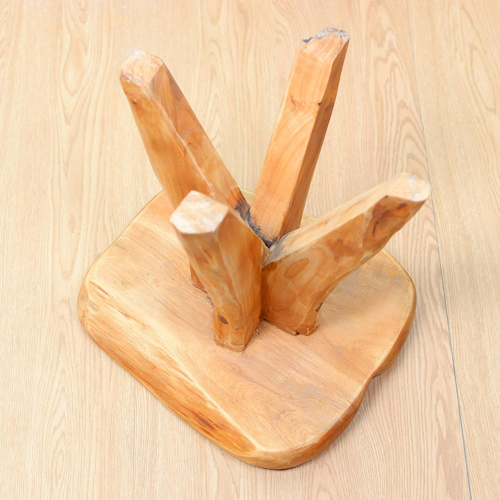 Brefhome Natural Cedar Wood Stool, 14.5" Tall Hand-Carved Tree Stump End...