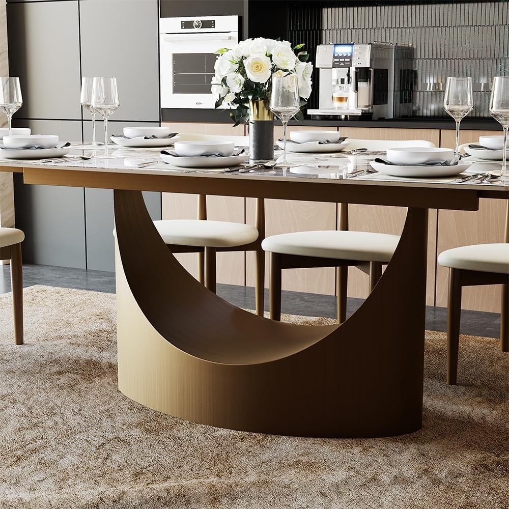 POVISON Extendable Dining Room Table 6-8, 71-95" Expandable Modern Dinin...