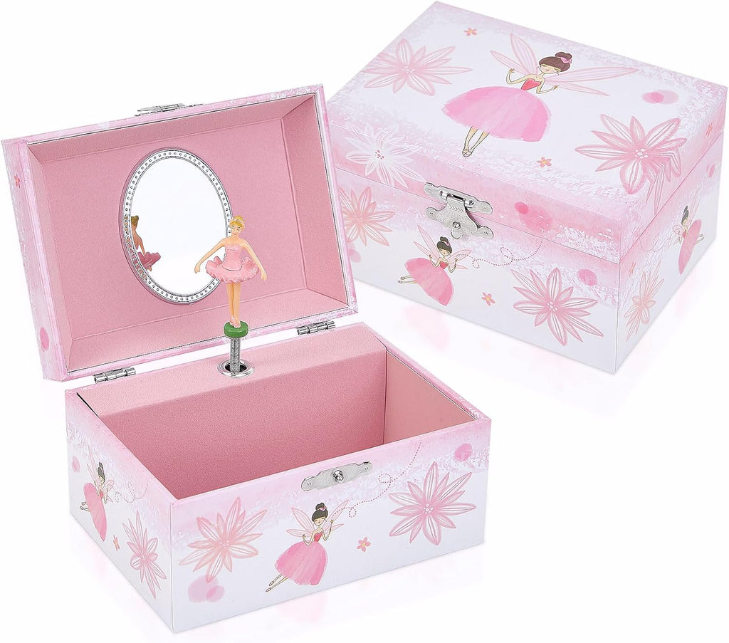 Girl's Gift Music Box with Spinning Ballerina,Fairy Design Musical Jewelry Box for Kids Jewel Storage,Toys for Girls