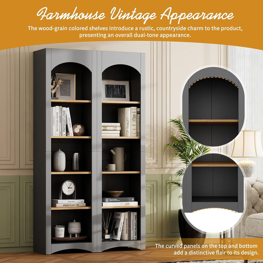 72 Inch High Arched Kitchen Sideboard, Wooden Kitchen Storage Cabinet, Farmho...