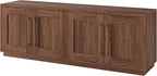 Henn&Hart TV Stand for TVs up to 75'' with 2 Concealed Storage Cabinets and Adjustable Shelves for Living Room, Family Room, or Office, Medium Walnut