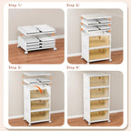 CTSNSLH 4 Tier Plastic Storage Bins and Boxes Organizer - 27Qt Stackable with Lids for Bedroom, Living Room, Office - Foldable Containers