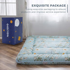 MAXYOYO Rustic Floral Korean Floor Mattress Japanese Futon, Foldable Roll Up Camping Lounger Couches and Sofas Mattress Topper Queen Size