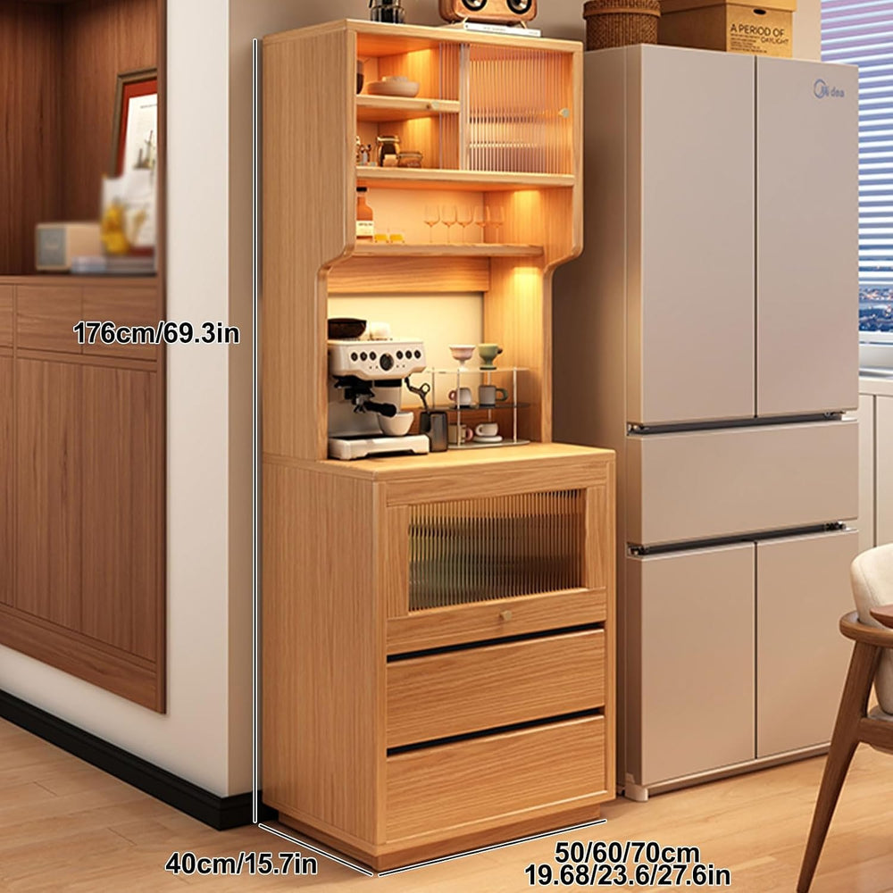 Kitchen Cabinet, Sliding Racks with Door, Sideboard Buffet, Versatile Cupboar...