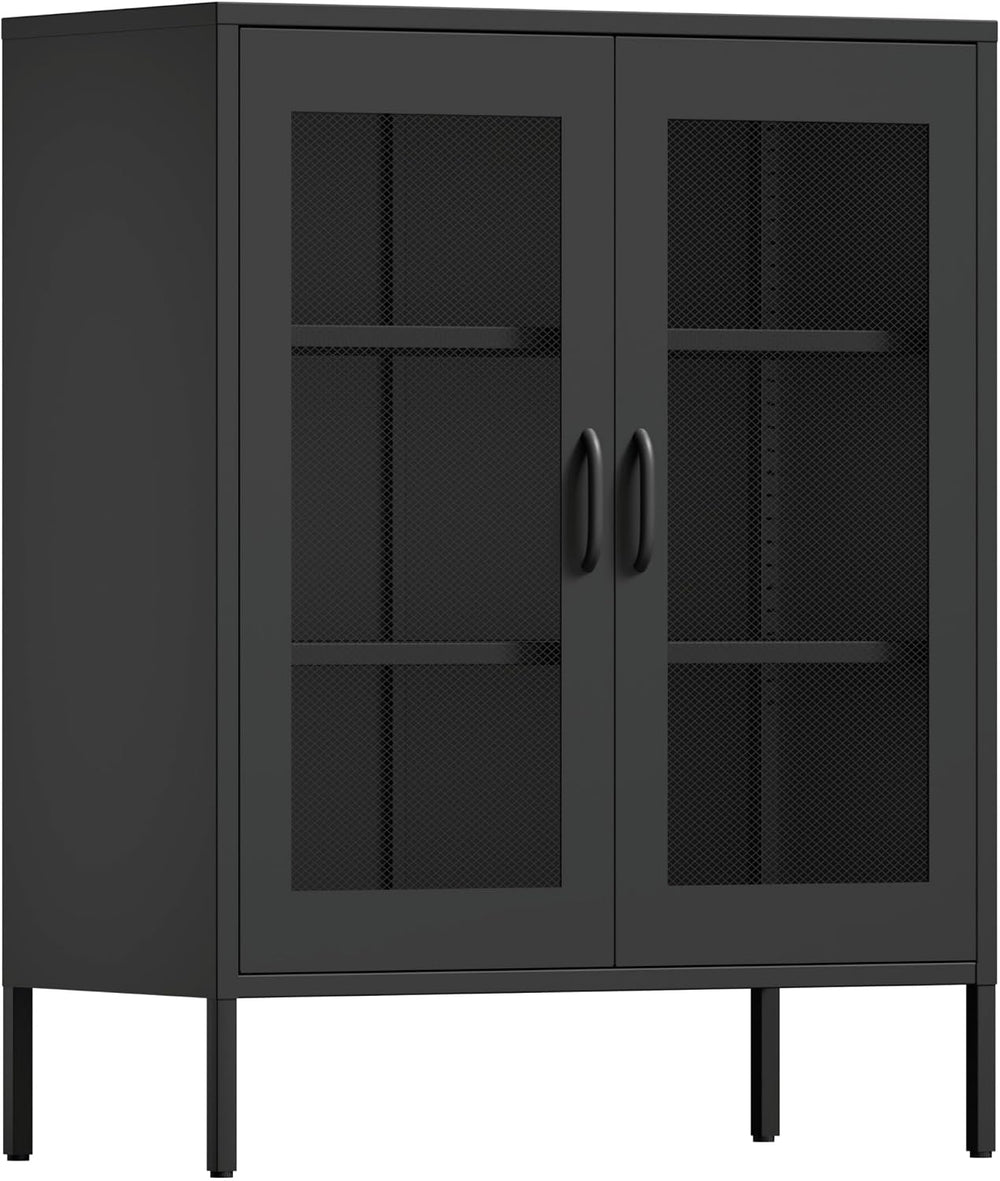 QINPTWUT 40" Industrial Storage Pantry, Kitchen Storage Cabinet with Mes...