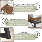 FOLUBAN Modern Office Desk, Rustic Wood and Metal Computer Desks, Industrial Study Writing Table, Simple Work Gaming PC Desk for Bedroom Living Room, Walnut 47 Inch