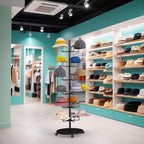 Hat Rack Stand 30-Hooks, Hat Display Stand Metal,Hat Display for Stores， Home or Store of Standing hat Rack(Black,6th Floor)