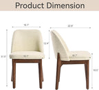 VKNOW Modern Dining Chairs Set of 4, Faux Leather Kitchen Chairs with Wood Legs, Upholstered Side Chair for Kitchen Dining Room, Beige