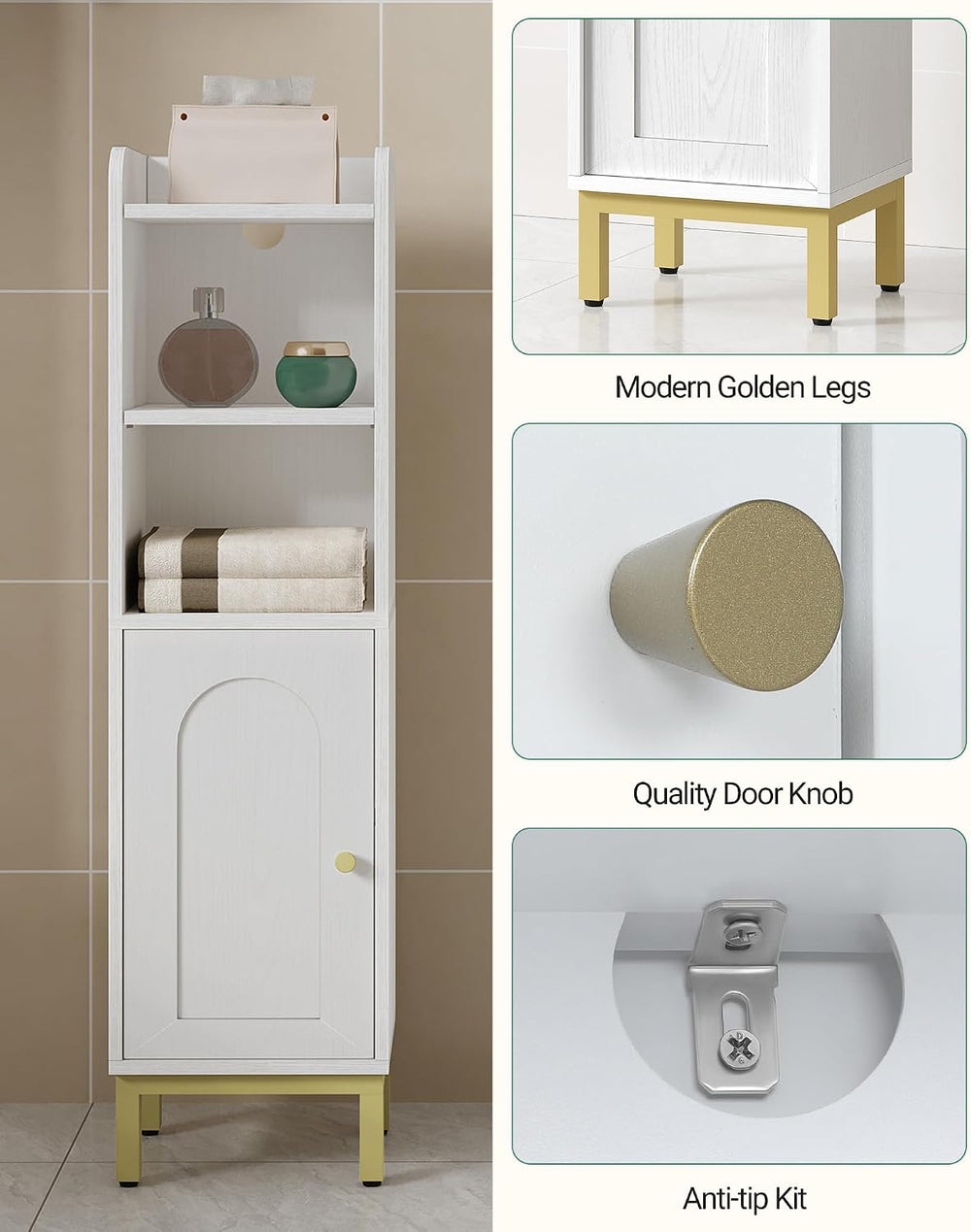 Hzuaneri Bathroom Storage Cabinet, Small Corner Floor Cabinet