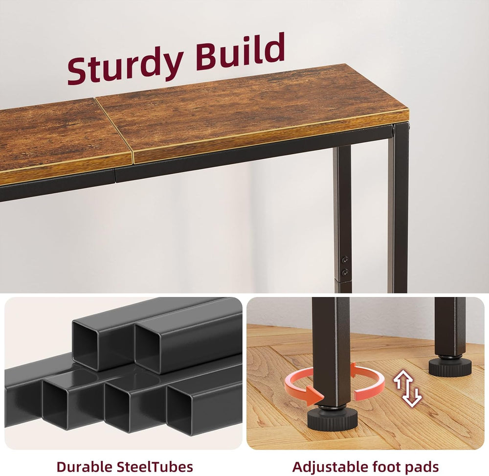 Simple Trending Console Table, 32" Sofa Table with Storage Shelf, Narrow...
