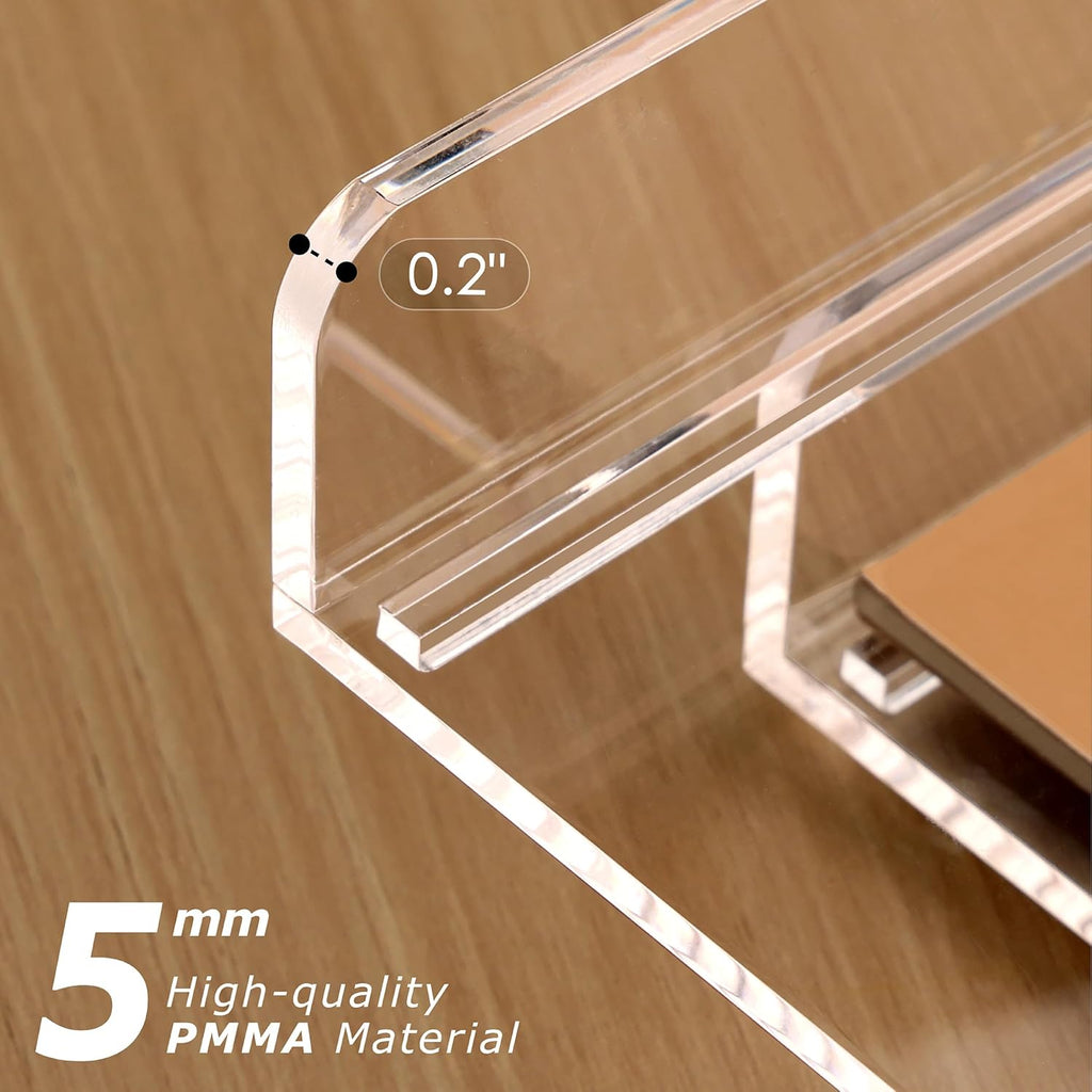 SANRUI 2 Tier Acrylic Stackable Paper Letter Tray, Vertical A4 File Desk Organizer and Accessories Sorter Tray, Clear Workspace Office Supplies Organizers, 12inx9.25inx3.42in