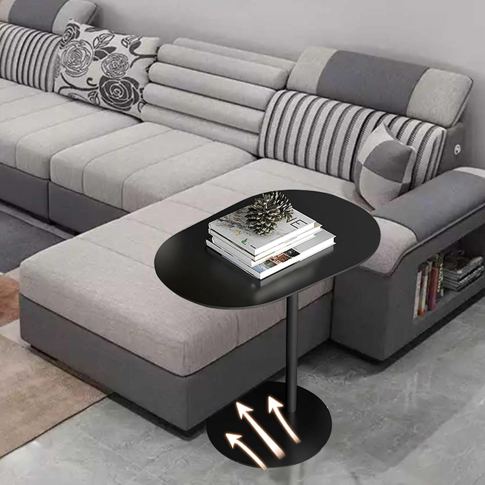 GFFQLXHTC-Shaped Metal Side Table, Black Iron End Table for Small Space, TV T...