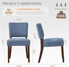 Upholstered Dining Chairs Set of 6, Fabric Kitchen Chairs with Padded Seat & Back, Solid Wood Legs, Modern Simple Dining Room Chairs for Kitchen, Dining Room, Living Room, Blue